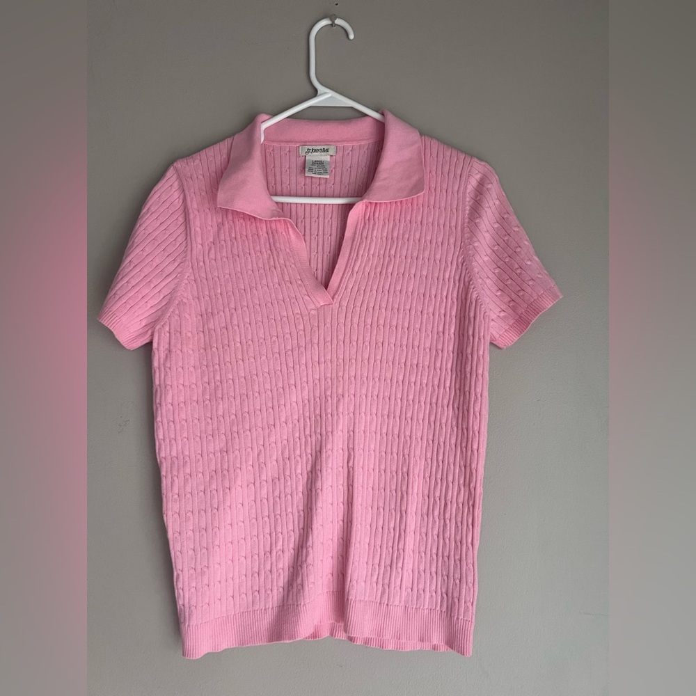 Elegant Pink Short Sleeve Polo